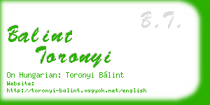 balint toronyi business card